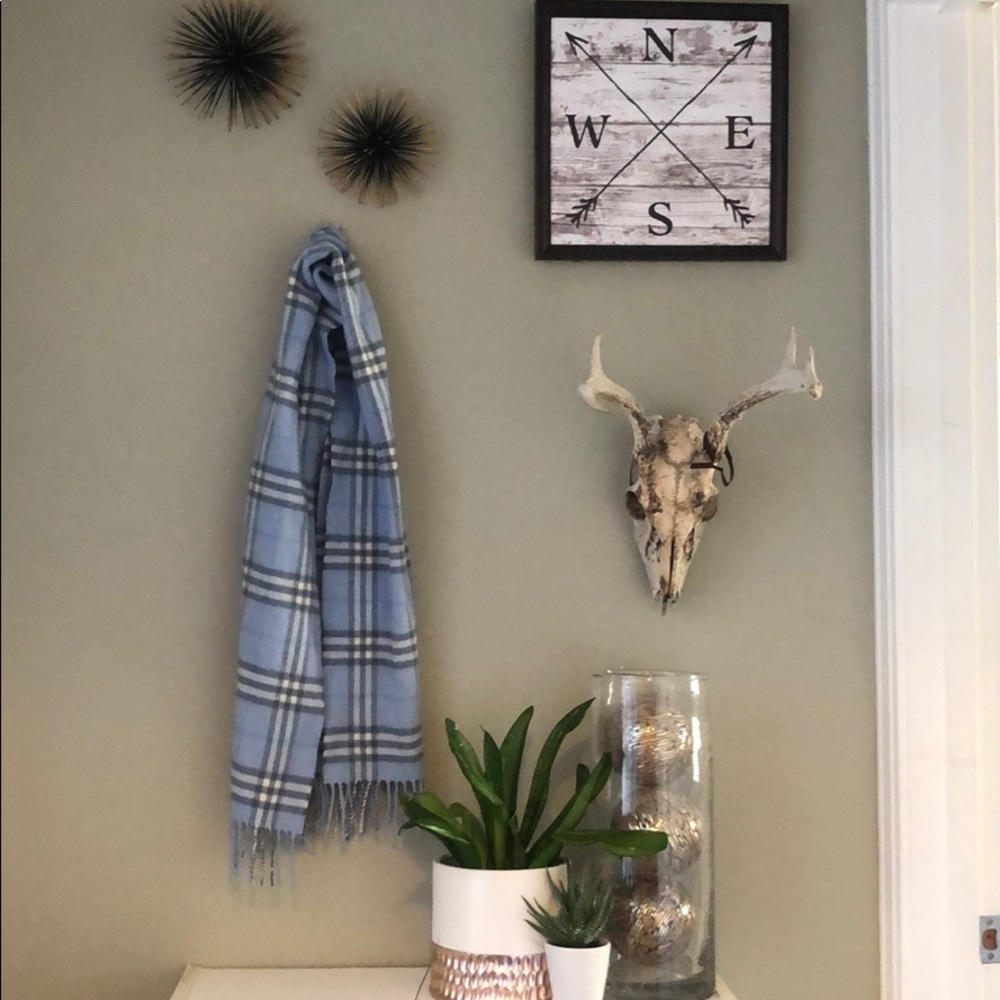 Light blue Burberry London 100% Lambswool Scarf